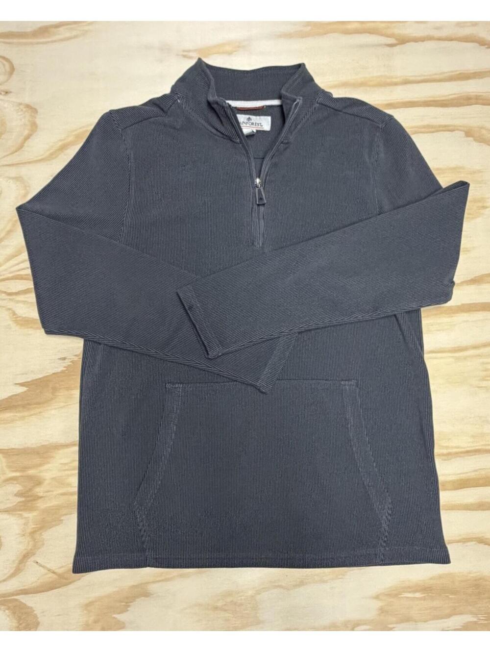 Rainforest Men’s Small Grey 1/4 Zip Pullover Sweater With Pocket